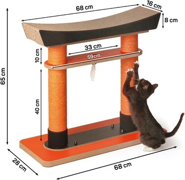 Драбина-подряпування для котів Torii від CanadianCat Company | Драбина-подряпування, стовпчик для дряпання | 68 x 28 x 65 см
