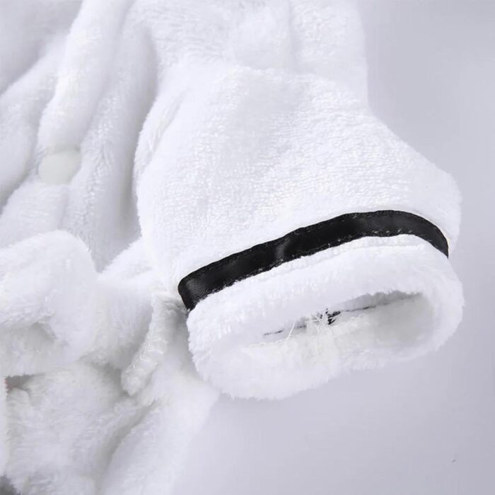 Піжама для собак з флісу з капюшоном, осінь-зима, теплий халат для Чихуахуа, Мопса, Йоркширського тер'єра, білий, L