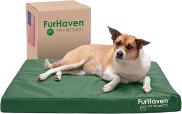 Водонепроникне охолоджувальне гелеве ліжко для собак Furhaven знімний чохол, для середніх і великих порід до 25 кг, для дому та вулиці, Оксфорд Поліканвас, лісовий принт