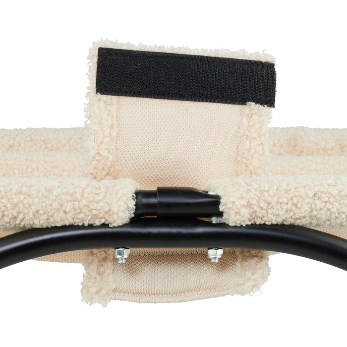 Крісло-гамак для котів Relaxdays, плюшеве, сталеве, 25x45x42 см, бежево-чорне