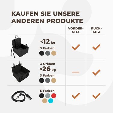 Автогурт для собак Wuglo 30-95см: безпечний кріплення для автокрісла, універсальний, чорний