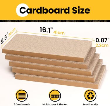 5-Piece Conlun Cat Scratch Box Set with Scratching Pad - Large, White