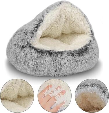 М'яке ліжко-гніздишко для котів та собак 50 см, зручне та тепле, для зимових місяців