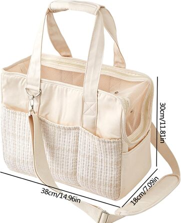 Сумка-переноска для собак та котів, складана, бавовняна, бежева