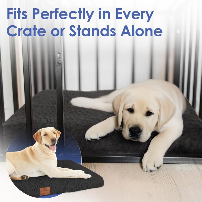 Ортопедичний килимок для собак American Kennel Club з піною з пам'яті, дихаючий, з неслизьким дном, 42 x 27 см (Чорний)