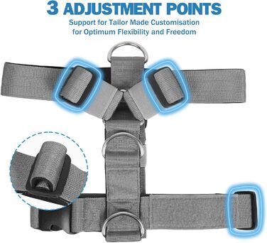 Шлейка для собак FeimaX великих порід, тактична, не тягне, дихаюча, комфортна (XL, сіра)