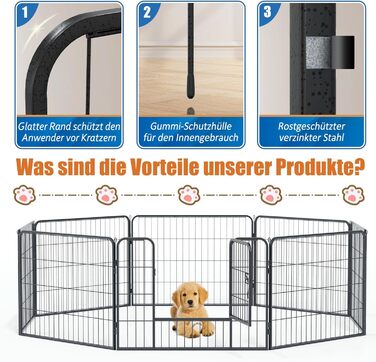 Металевий вольєр для собак та цуценят, переносний загон для тварин, ігровий майданчик на вулицю (12 шт.)