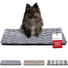 Килимок для собак HS-Hundebett® з антиковзаючою основою, XS (45x65 см) – М'який, з наповнювачем, зручний для миття – Тепла ковдра для собак, Антрацит, Made in DE 45x65 см