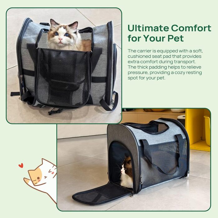 Транспортна сумка-рюкзак для котів та собак, переноска для тварин з вентиляцією, складаний рюкзак для домашніх улюбленців