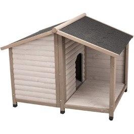 Будка для собак TRIXIE Natura Lodge з двосхилим дахом, розмір M–L, 130×100×105 см, сіра, дерев'яна