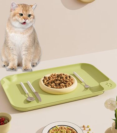 Водонепроникний килимок для годування собак та котів Octonyluck, 57.5x35.5 см, неслизький, легко миється, харчовий, зелений
