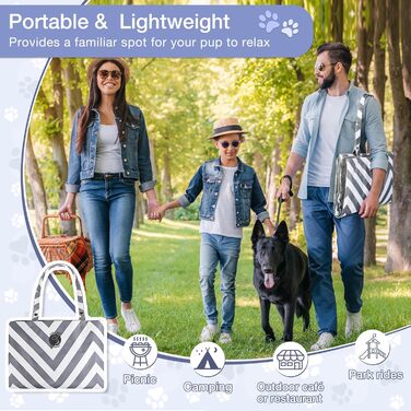 Водонепроникний килимок для собак Pawsse - зручний для подорожей, авто та кемпінгу (127 x 70 см, сірий)