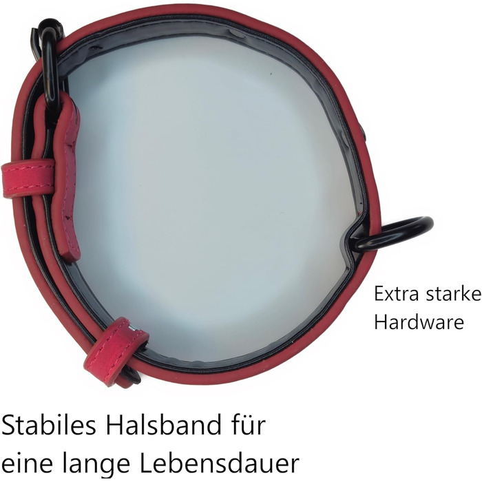 Шкіряний ошийник для собак та котів з персональним гравіюванням Jack & Be - червоний, розмір M