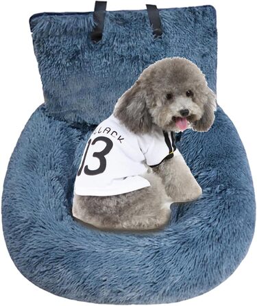 Автокрісло для собак: зручне та безпечне ліжко-крісло для автомобіля. Зручне, м'яке автоліжко для собак, відкидне, тепле, сірого кольору.