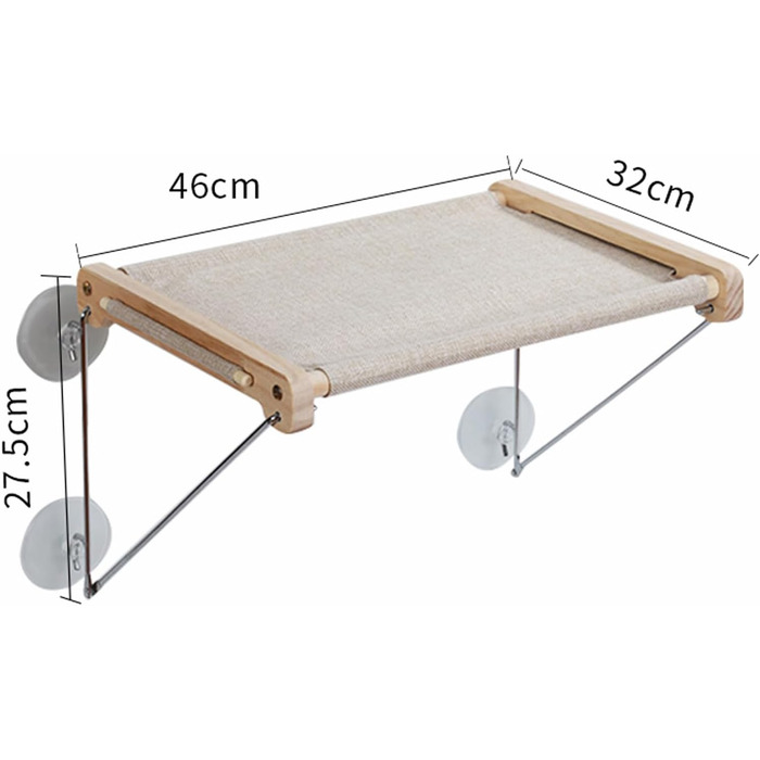 Ліжко-гамак для котів на вікно, платформа-поличка, місткість до 18 кг, ідеально для сну, ігор та відпочинку, металева кріпильна конструкція