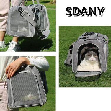 Транспортна переноска для собак Small - складана, сіра | Підходить для котів та собак середніх та маленьких порід