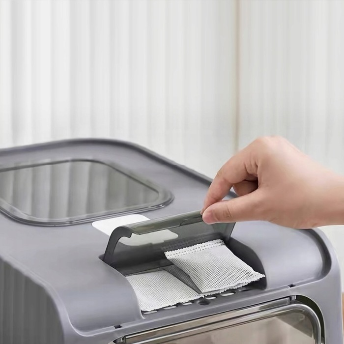 Закритий лоток для котів Globani, сірий, з підсвіткою та висувною шухлядою, 39x35x37 см