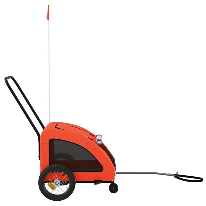 Візок для собак, велосипедний причіп для собак, середніх собак, цуценят та котів, оранжевий та сірий, Oxford-Gewebe, метал