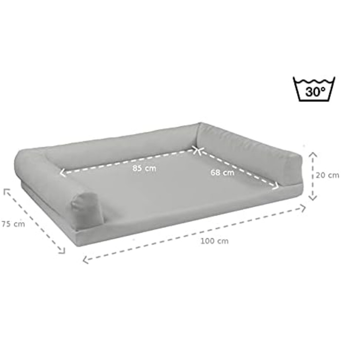 Ортопедичне ліжко для собак Juelle, розмір M (100x75 см), пудрово-рожевий колір, знімний чохол, машинне прання, Lucky M-XXL