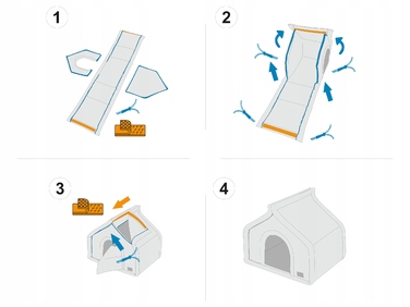 Маленька будка для собак або котів, лежак з дахом та матрацом, 42x32 см
