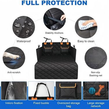 Захист для багажника для собак Hyundai Bayon 2021-2025, захист краю вантажного відсіку, килимок у багажник (Помаранчевий)