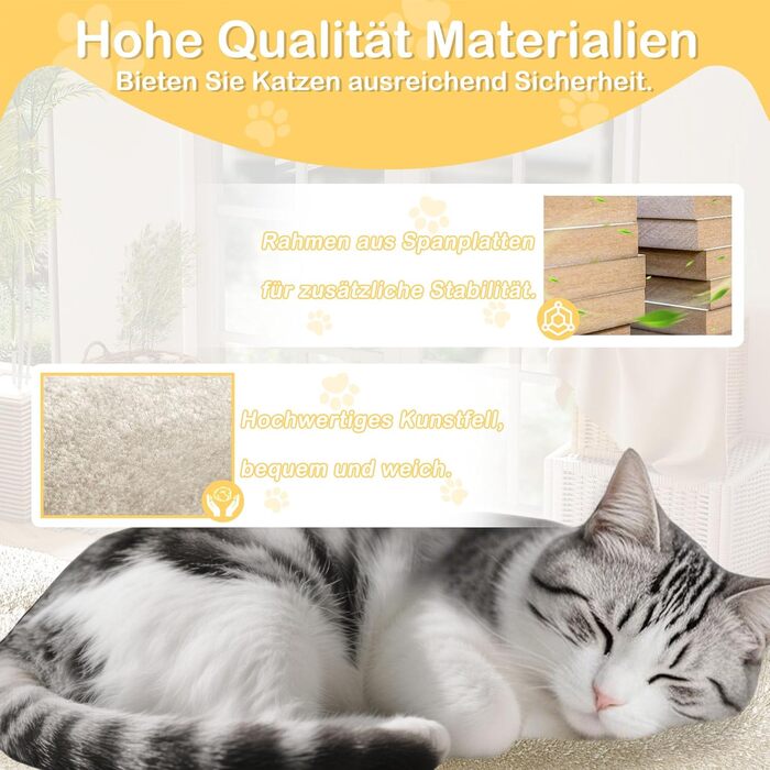 Драбина-кіготь для котів Naizy K1276 XXL, 49x41x93 см, бежева. Драбина з сизалю, кіготь-стійка, будиночок для кота. Активна іграшка для котів, підходить для кількох котів.