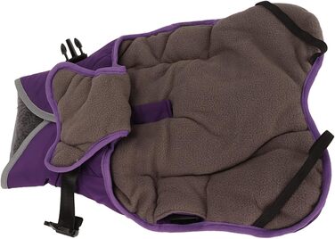 Зимова куртка для собак з відбиваючими елементами, регульована, тепла, з коміром-стійкою, для малих, середніх та великих собак (фіолетова, XXL)