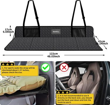 Підставка для авто-ліжка EULANT: розширює заднє сидіння для комфорту собак та відпочинку в дорозі (штучна шкіра)