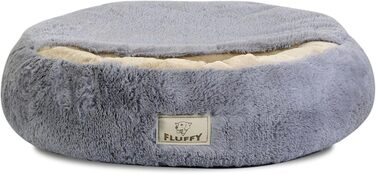 Кругле ліжко для собак та котів Zotteliges з балдахіном, сірого кольору (60 см)