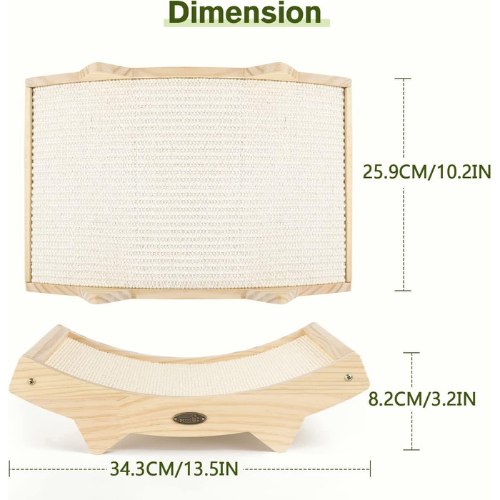 Pecute Комплект з 2 картонних когтеточок для котів, двосторонні, з якісного картону, стійкі, для догляду за кігтями та захисту меблів (38.5 x 20.5 см), Classic (2 шт.) (Покращена версія з сизалю)