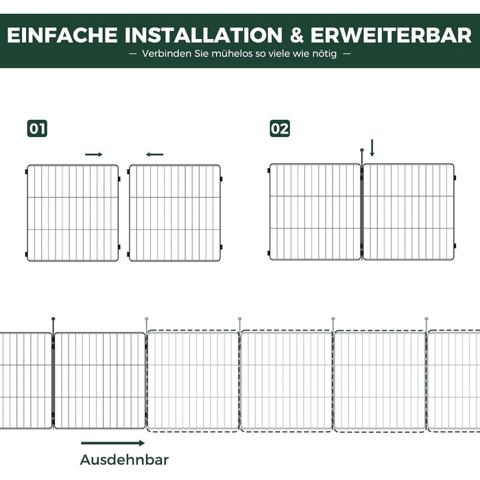 FXW MiniPaws: розширений вольєр для цуценят та маленьких собак, 60 см, 8 панелей