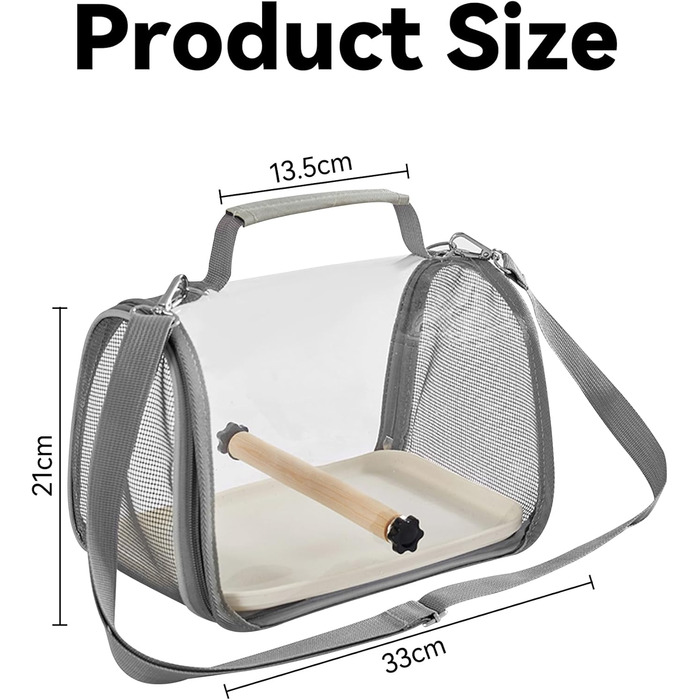 Транспортний ящик для птахів Gxdamxz з піддоном та дерев'яною перегородкою, клітка для хвилястих папужок/інших птахів/дрібних тварин, 27x20x20 см