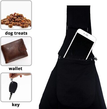 Транспортна сумка для собак та інших домашніх тварин Lyneun, регульована, дихаюча, для прогулянок та активного відпочинку (чорна)