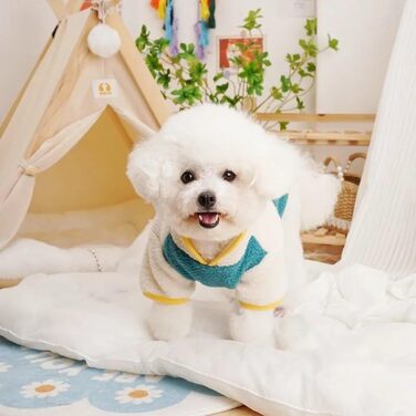 Теплий флісовий комбінезон для собак - комбінезон для чихуахуа, йоркширського тер'єра, шнауцера, бульдога (синій, M)