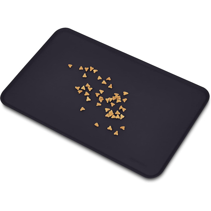 Підкладка під миску для тварин Amazon Basics, силіконова, 47 x 29 см, 2 шт. (Чорна)