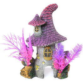 Будиночок Koboldhaus Rosewood Blue Ribbon 911791 з фіолетовим дахом для акваріума та акваріумістики