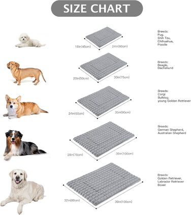 М'яке ортопедичне ліжко для собак BVAGSS, 100x80 см, сірий колір, з неслизьким дном, миється, плюшеве, для маленьких, середніх та великих собак