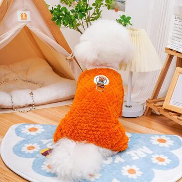 Теплий флісовий халат для собак, зимовий піжамний костюм для цуценят (Помаранчевий, L)