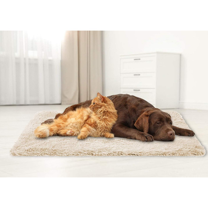 М'яка ковдра для собак та котів, флісова, миюча, 100 x 120 см (Бежева, XL)
