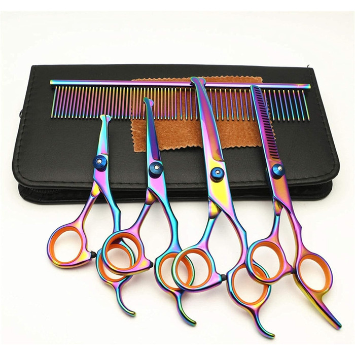 Набір для грумінгу домашніх тварин QUNINE: професійні ножиці для стрижки собак, котів та інших тварин, 11,4–16,5 см