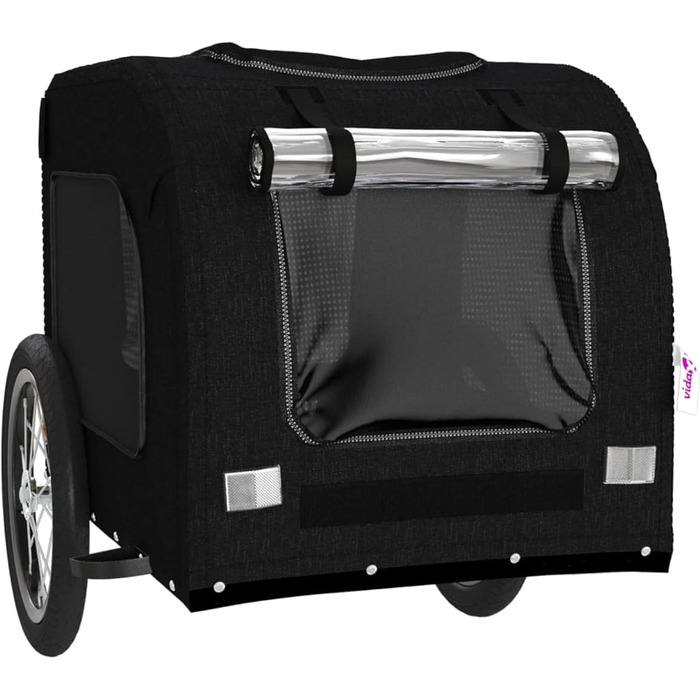 Ферштрайт Причіп для велосипеда, переноска для собак, вантажний причіп, Oxford-Gewebe, чорний, 125 x 64 x 66 см, до 45 кг