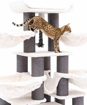 Дряпак для котів Petrebels Skyline XXL, 186 см, для великих котів (Мейн-кун), колір - off-white