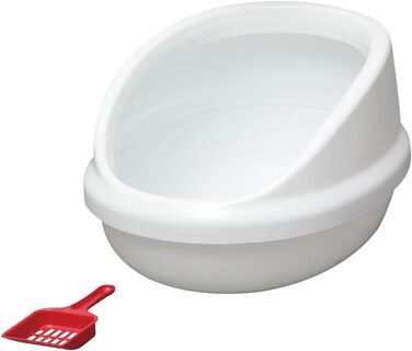 Котлочистка Iris Ohyama PNE-500H, біла, овальна, без кришки, для котів та кошенят, велика, BPA-free, з совком