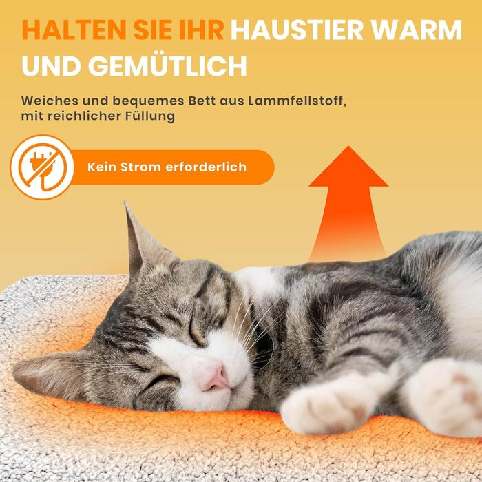 Самовідіюча ковдра для котів та собак, тепла підстилка для тварин, без електроенергії, 115x70 см