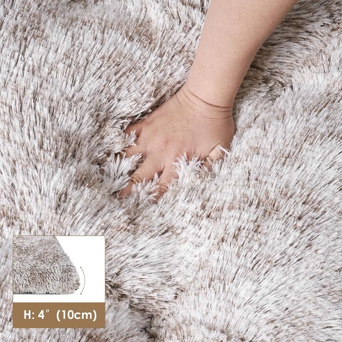 М'яке ліжко для собак EHEYCIGA, велике, XXL, 120x90 см, з довгим плюшем, неслизьке, коричневе, миється