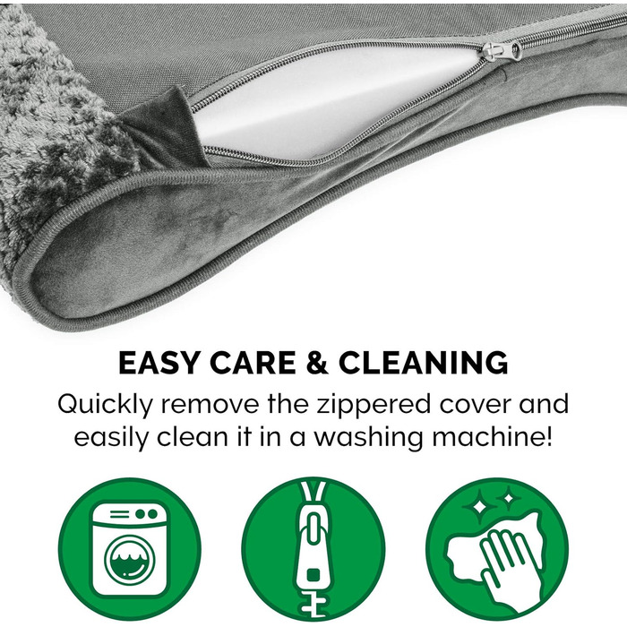 Ортопедичне ліжко для собак Furhaven, великі породи, до 34 кг, знімний водонепроникний чохол, Minky Plüsch & Samt, сірий колір, розмір Jumbo/XL (114 x 76 x 15 см)
