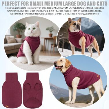 Світшот для собак Mosucoirl: теплий, зручний, для маленьких, середніх та великих собак XS-4XL (3XL, червоний)