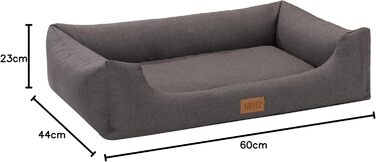 Крісло-ліжко для собак MSS e.K. з м'якою оббивкою, знімним велюровим покриттям та зручним лежаком, 60 x 44 x 23 см, коричневе