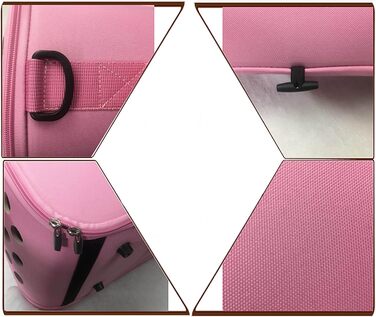 Сумка для кота з плечовим ременем | Сумка-переноска для цуценят для подорожей | Для котів, цуценят, подорожей, походів, літаків, ветеринара (Рожева, L)