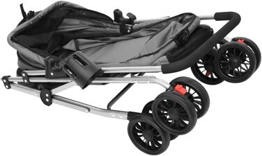 Складаний візок для собак vidaXL 76x50x100 см, сірий, оксфордська тканина, собачий візок-трансформер